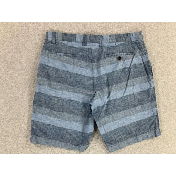 Banana Republic 100% Cotton Flat Front Shorts (Men's 32) Blue - Picture 12 of 12